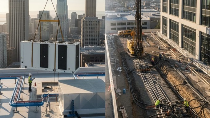 A Comparison of Air-to-Water Heat Pumps vs. Ground Source Heat Pumps for Commercial Use