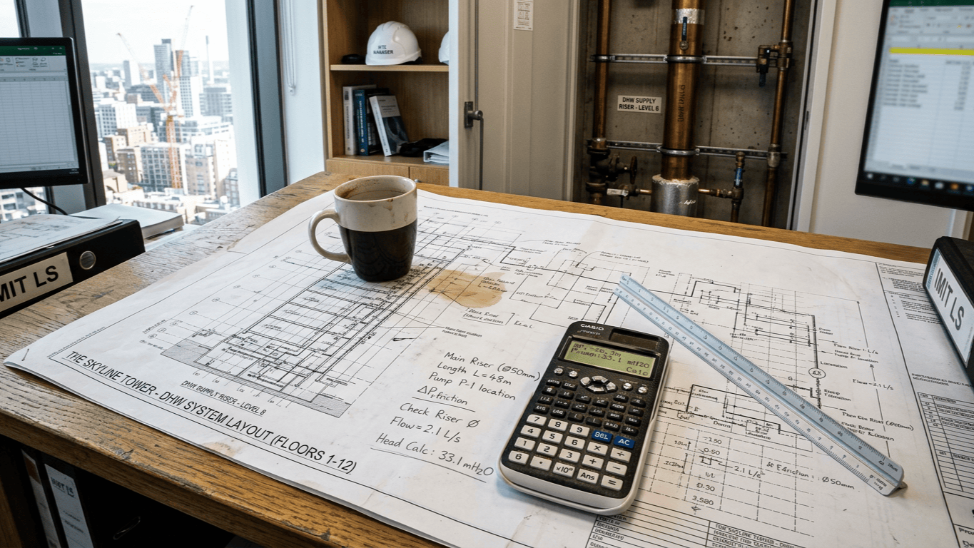 Pump Head Calculations For Multi-Storey Buildings: DHW Circulation