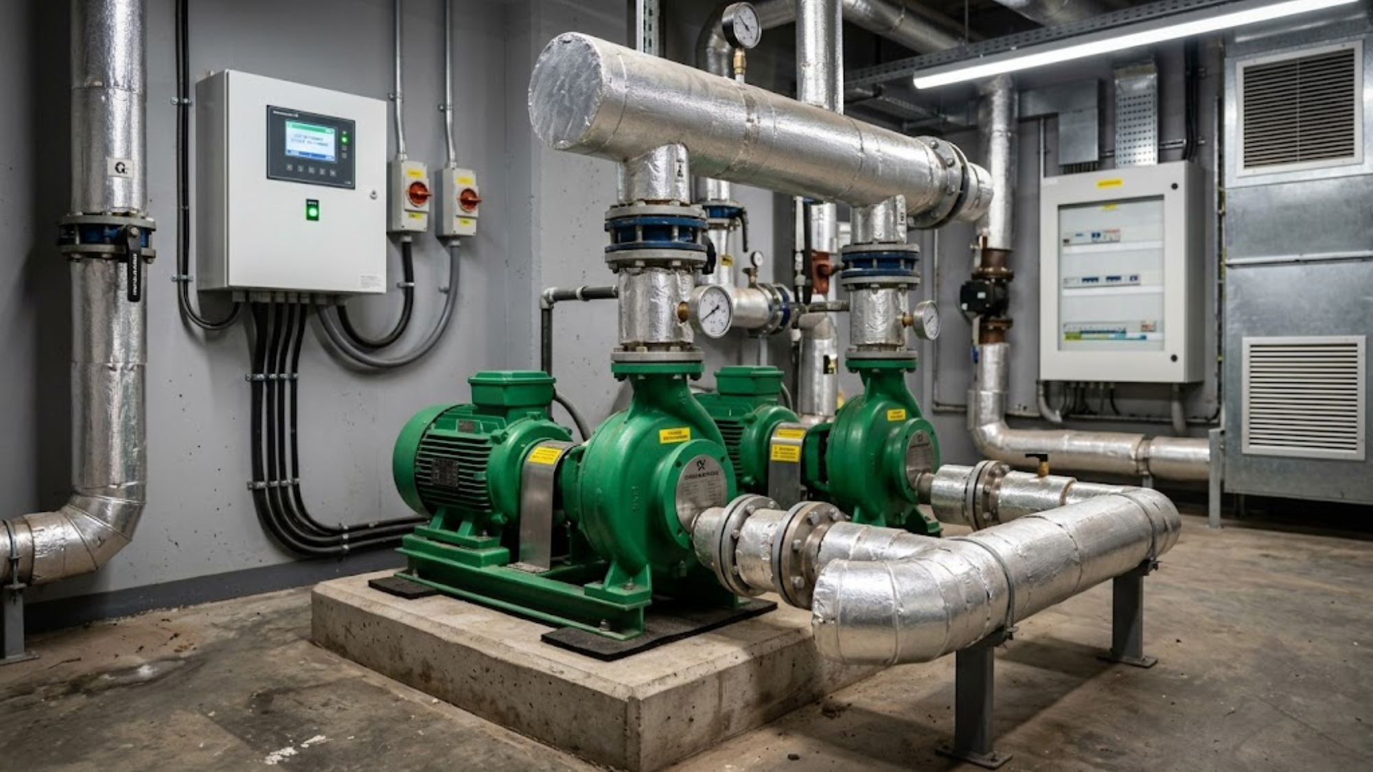 Office Block Plant Rooms: Twin Pump Cascade Setup And Duty Standby Rotation
