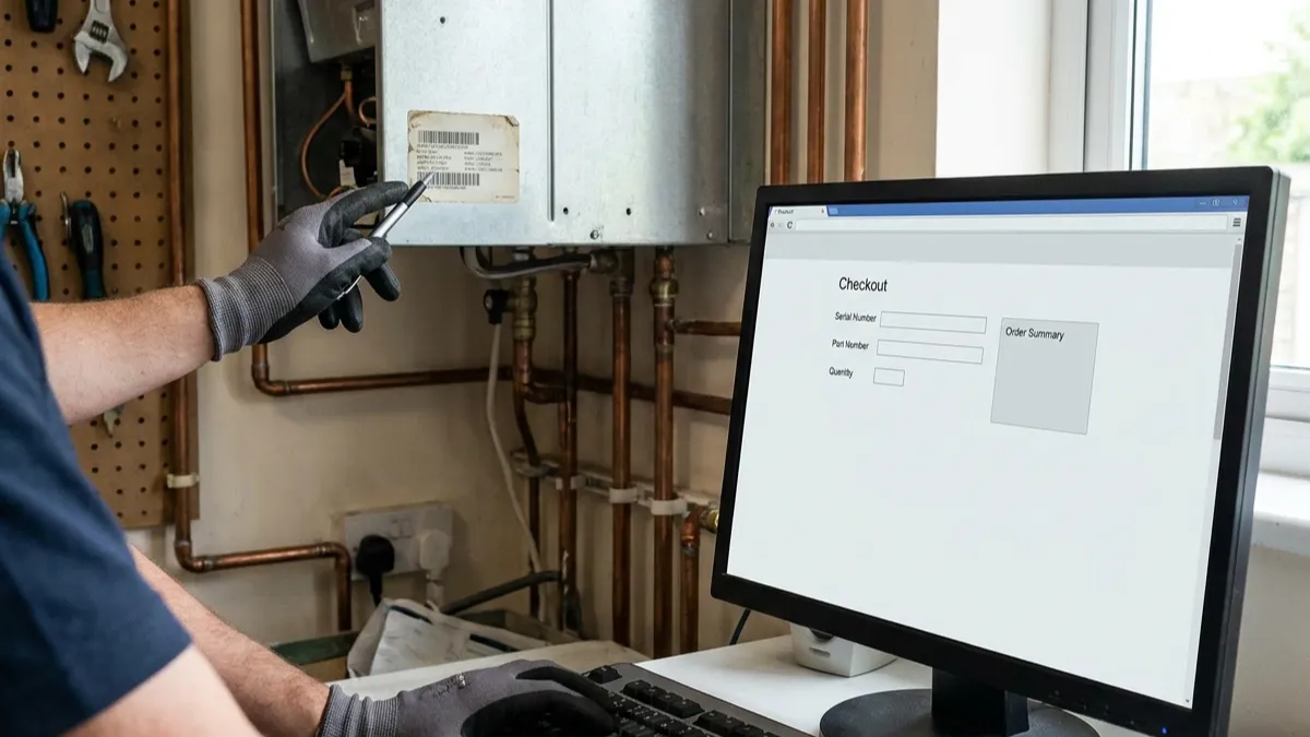 Serial Number Details at Checkout for Boiler Spare Orders