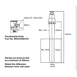 Remeha Quinta ACE 30/45 Verticle Flue Kit