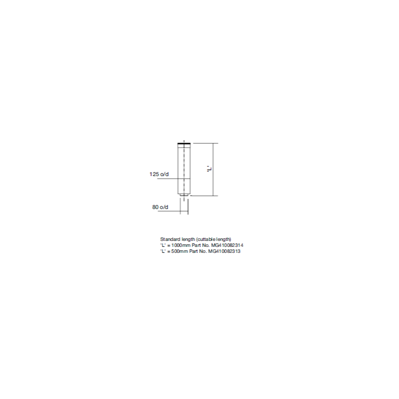 Remeha Quinta ACE 30/45 1000mm Flue Extension