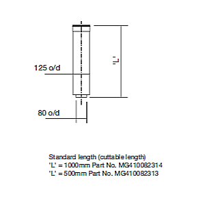 Remeha Quinta ACE 30/45 1000mm Flue Extension