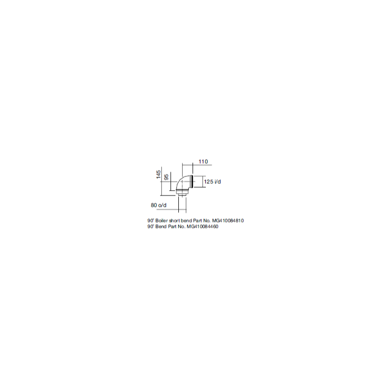Remeha Quinta ACE 30/45 90deg Flue Elbow