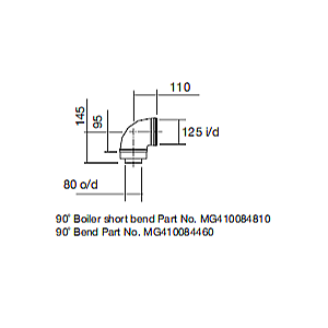 Remeha Quinta ACE 30/45 90deg Flue Elbow