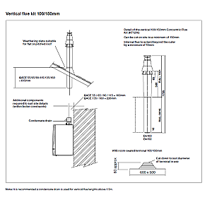 Remeha Quinta ACE 55/65/90/115/160 Verticle Flue Kit