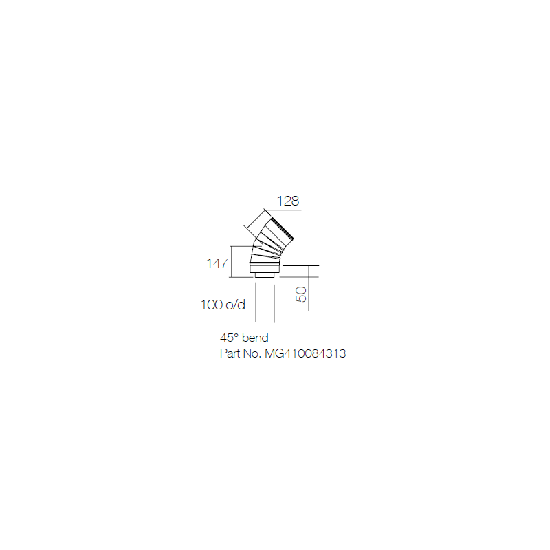 Remeha Quinta ACE 55/65/90/115/160 45deg Flue Elbow