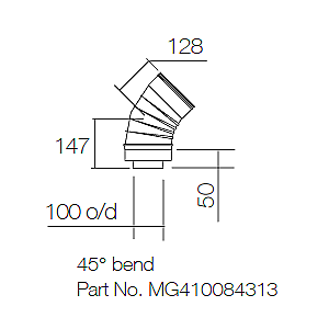 Remeha Quinta ACE 55/65/90/115/160 45deg Flue Elbow